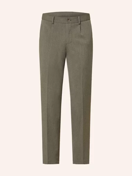 Paul Oblekové Kalhoty Slim Fit olive olivový