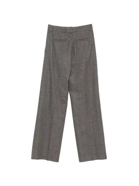 Pantaloni Antonelli cu model herringbone maro
