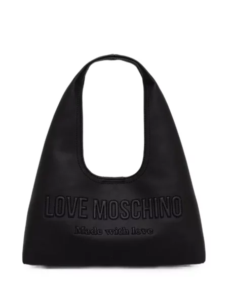 Geantă shopper Love Moschino cu broderie negru