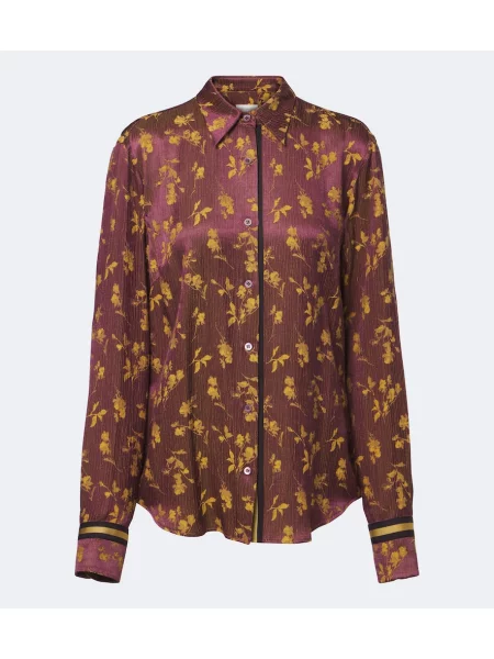 Cămașă Dries Van Noten cu model floral din jacard
