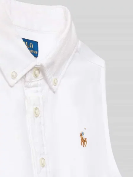 Taliowana Sukienka koszulowa z Mieszanka bawełny Model LATOYIAOXFSD' Polo Ralph Lauren Teens biała