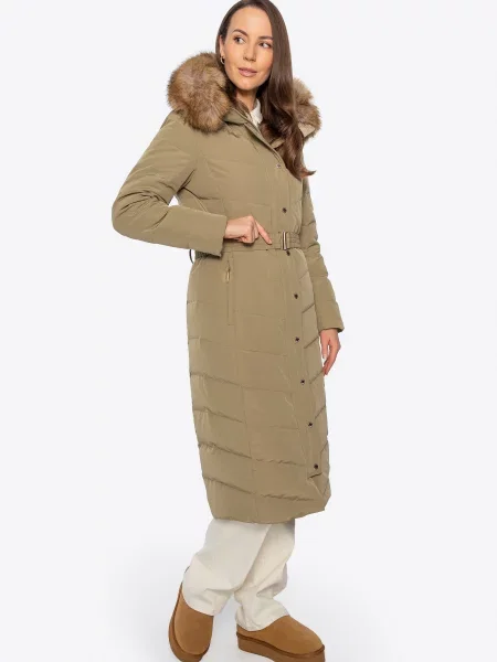 Płaszcz z naturalnym wypełnieniem khaki