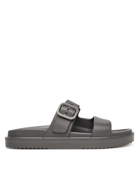 Pantofle Tommy Hilfiger na ramínka s perlami šedé