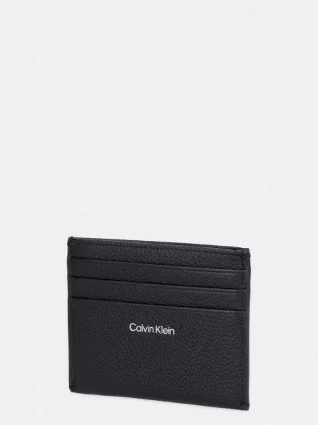 Calvin Klein etui na karty skórzane czarny