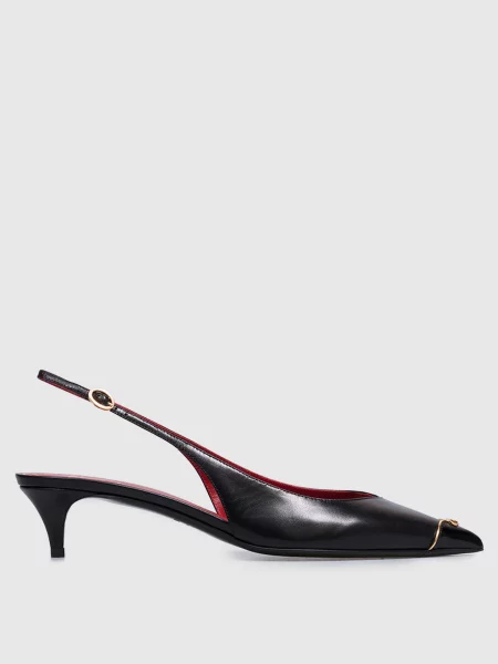 Шкіряні босоніжки Valentino з лого чорні