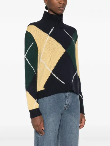 Pulover Beyou cu model argyle albastru