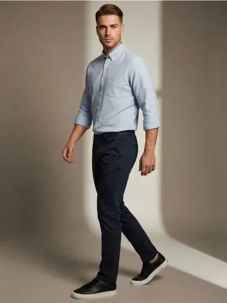 Sinsay Kalhoty chino slim námořnická modrá