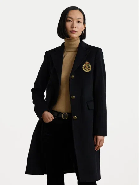 LAUREN RALPH LAUREN Gyapjú kabát fekete
