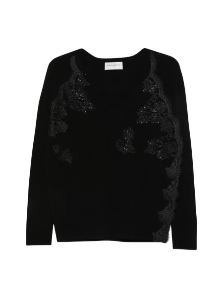 Dzianinowy sweter Ermanno Scervino czarny