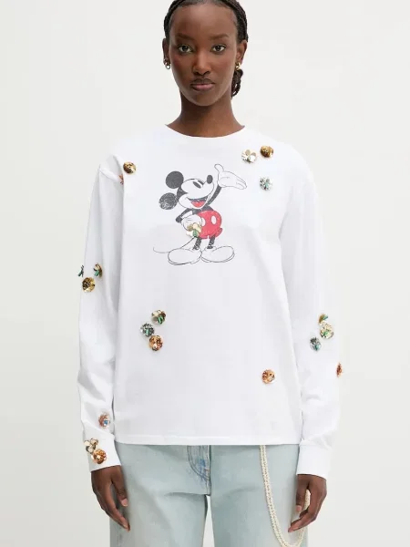Блуза с дълги ръкави Coperni x Disney Mickey Long-Sleeved бяло