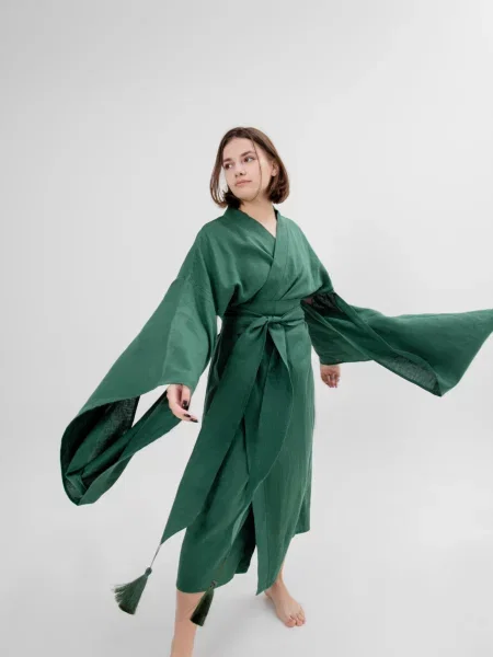 GNIZDO Сукня максі Льон зелений