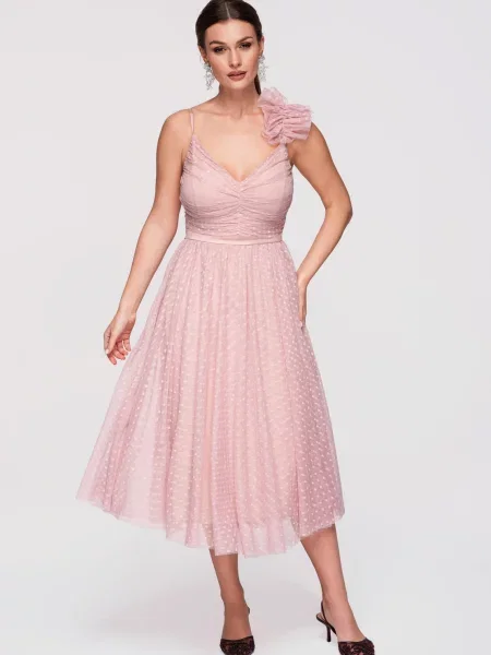 Rochie de cocktail Edoti roz