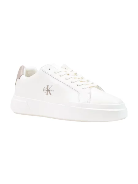 Sneakersy Calvin Klein Jeans skórzane chunky beżowe