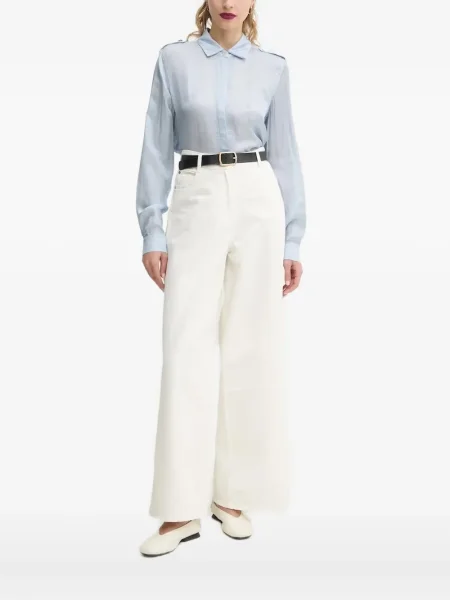 Kołnierzykowy koszula Bruuns Bazaar z nadrukiem niebieska