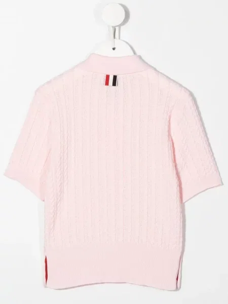 Koszulka polo dziecięca Thom Browne różowa