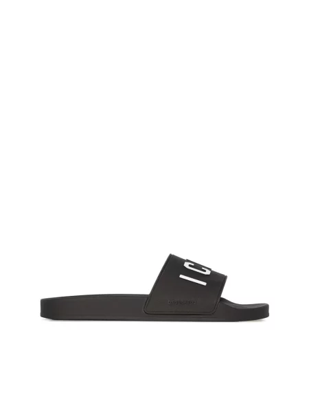 Klapki Dsquared2 z nadrukiem czarne