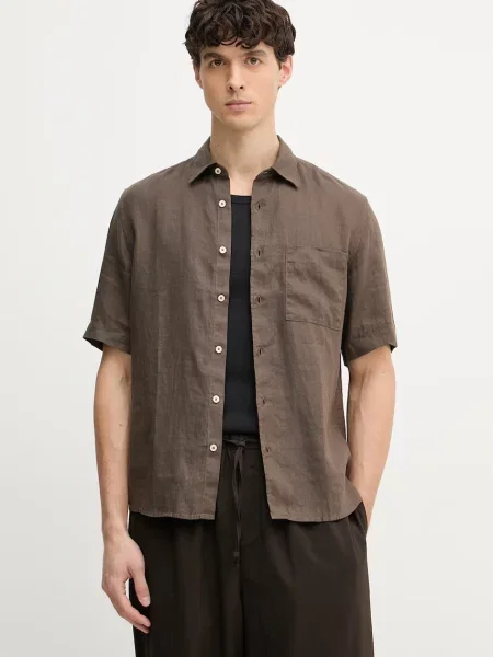 Marc O'Polo cămașă pentru bărbați din in maro