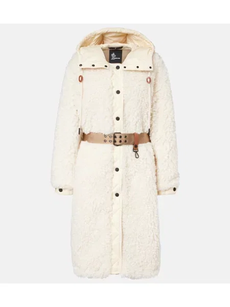 Plašč Moncler Grenoble s kapuco bela