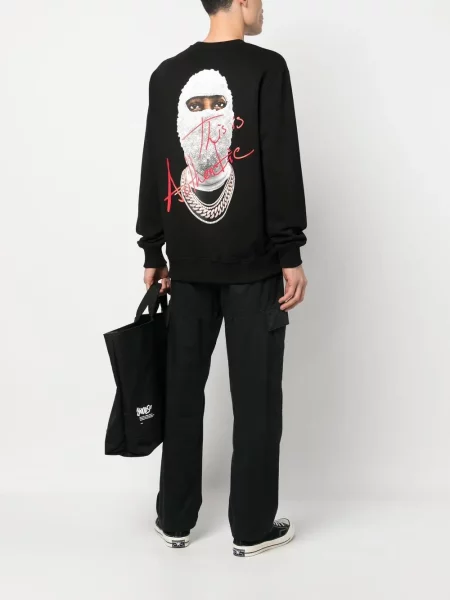 Hanorac crewneck Ih Nom Uh Nit cu imagine negru
