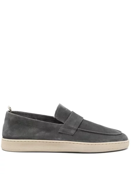 Pantofi loafer Officine Creative din piele de căprioară gri