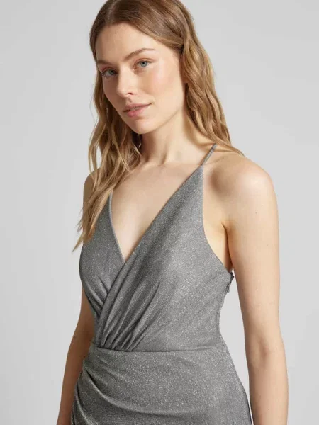 Sukienka wieczorowa z marszczeniami Luxuar Fashion