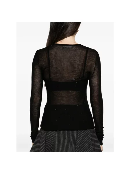 Dzianinowy sweter Majestic Filatures czarny