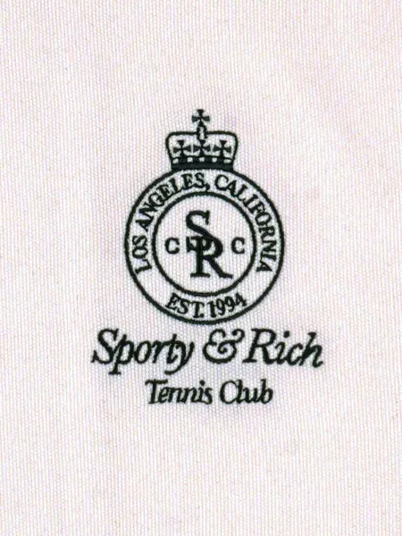 Ριγέ σορτς Sporty & Rich με κέντημα λευκό