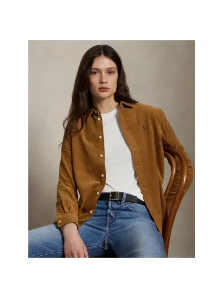 Koszula Polo Ralph Lauren sztruksowa brązowa