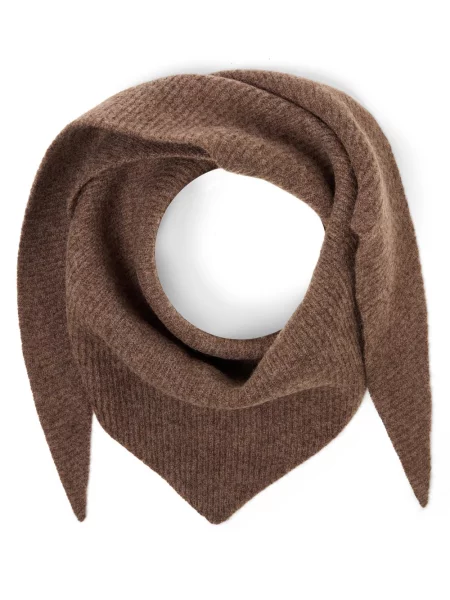 Msch Copenhagen szalik trójkątny z wełny merynosowej Kobiety Wełna merino ONE SIZE brązowy