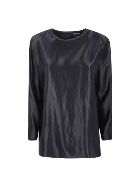Satynowy top Giorgio Armani czarny