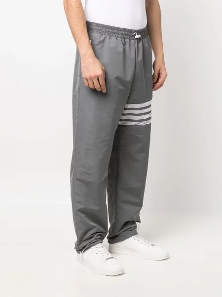 Pruhované kalhoty Thom Browne šedé