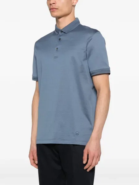 Polo Corneliani scurt albastru