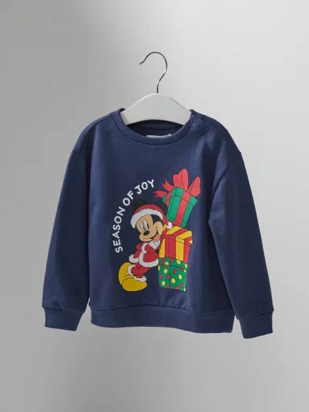 Sinsay Mikina typu crewneck Mickey Mouse námořnická modrá
