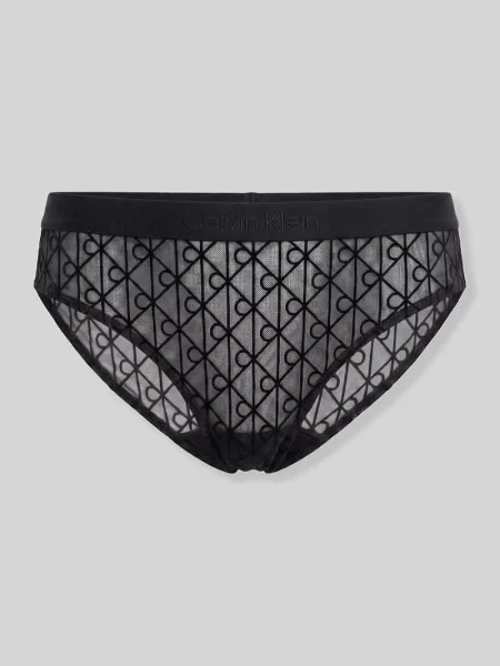 Figi z obszyciem z półprzezroczystego materiału z siateczki Calvin Klein Underwear czarne