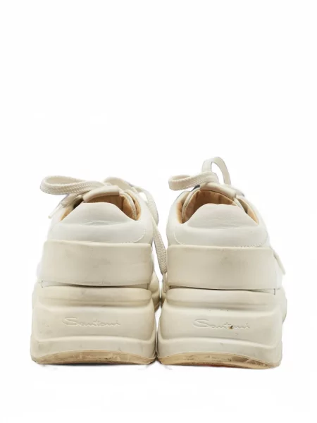 Fűzős csipkés sneaker Santoni fehér
