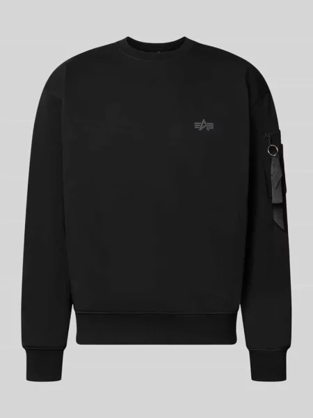 Bluza z detalami z logo Alpha Industries czarna