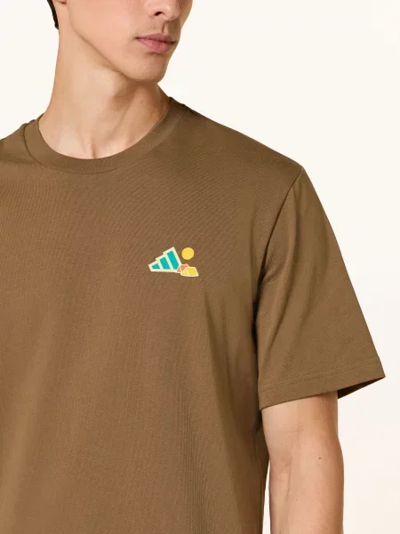 Adidas Terrex Tričko Terrex Camper Graphic hnědá / petrolejová černá