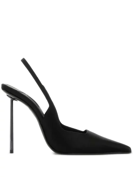 Pantofi cu toc Le Silla din satin negru