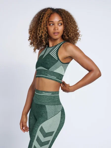 Biustonosz sportowy Hummel hmlluna seamless zielony