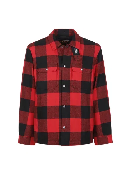 Kurtka koszulowa Woolrich wełniana w kratę