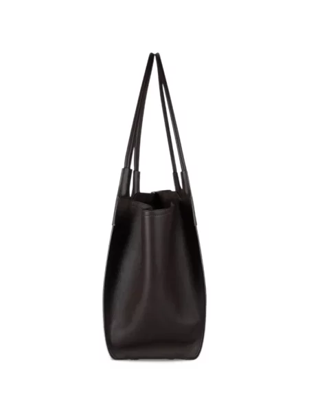 Geantă shopper Victoria Beckham din piele cu imprimeu geometric maro