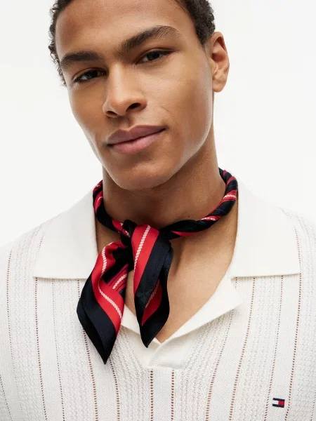 TOMMY HILFIGER Fular albastru / bleumarin roșu