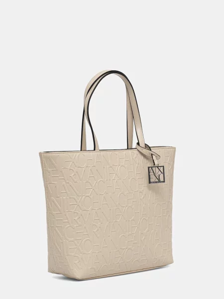 Shopperka Armani Exchange elegancka beżowa