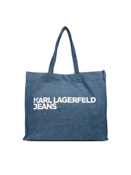 Τσάντα Karl Lagerfeld Jeans με αυτόγραφο λευκό