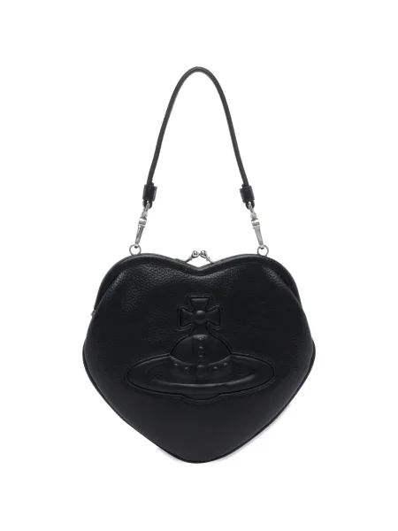 Mini geantă Vivienne Westwood cu motiv cu inimi mini negru