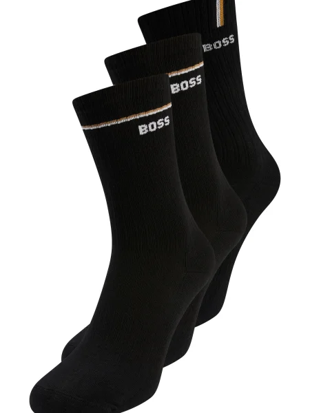 BOSS Nogavice karamel / črna bela