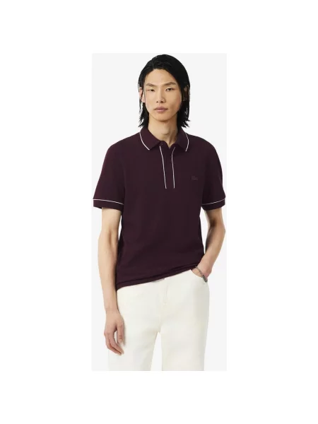 Koszulka polo damska Lacoste Smart Paris z krótkim rękawem bordowo S biały