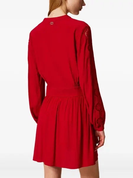 Rochie mini Twinset cu broderie cu decolteu în V de costum