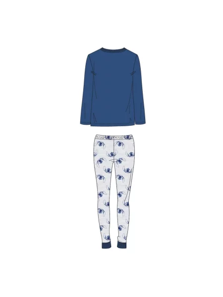 Pijamale Stitch din jerseu albastru