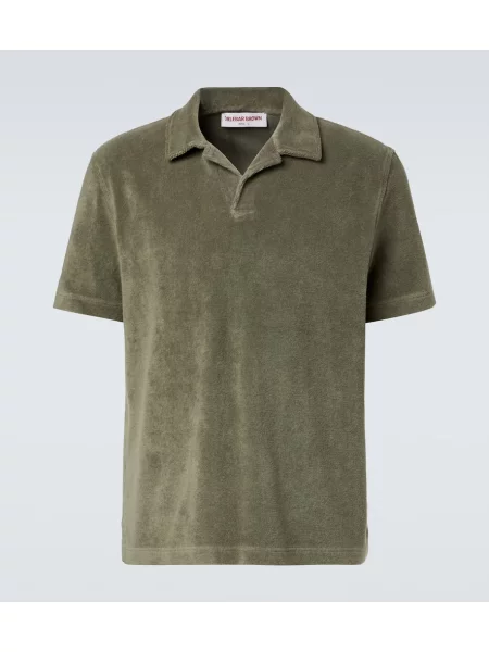 Polo Orlebar Brown din material terry verde